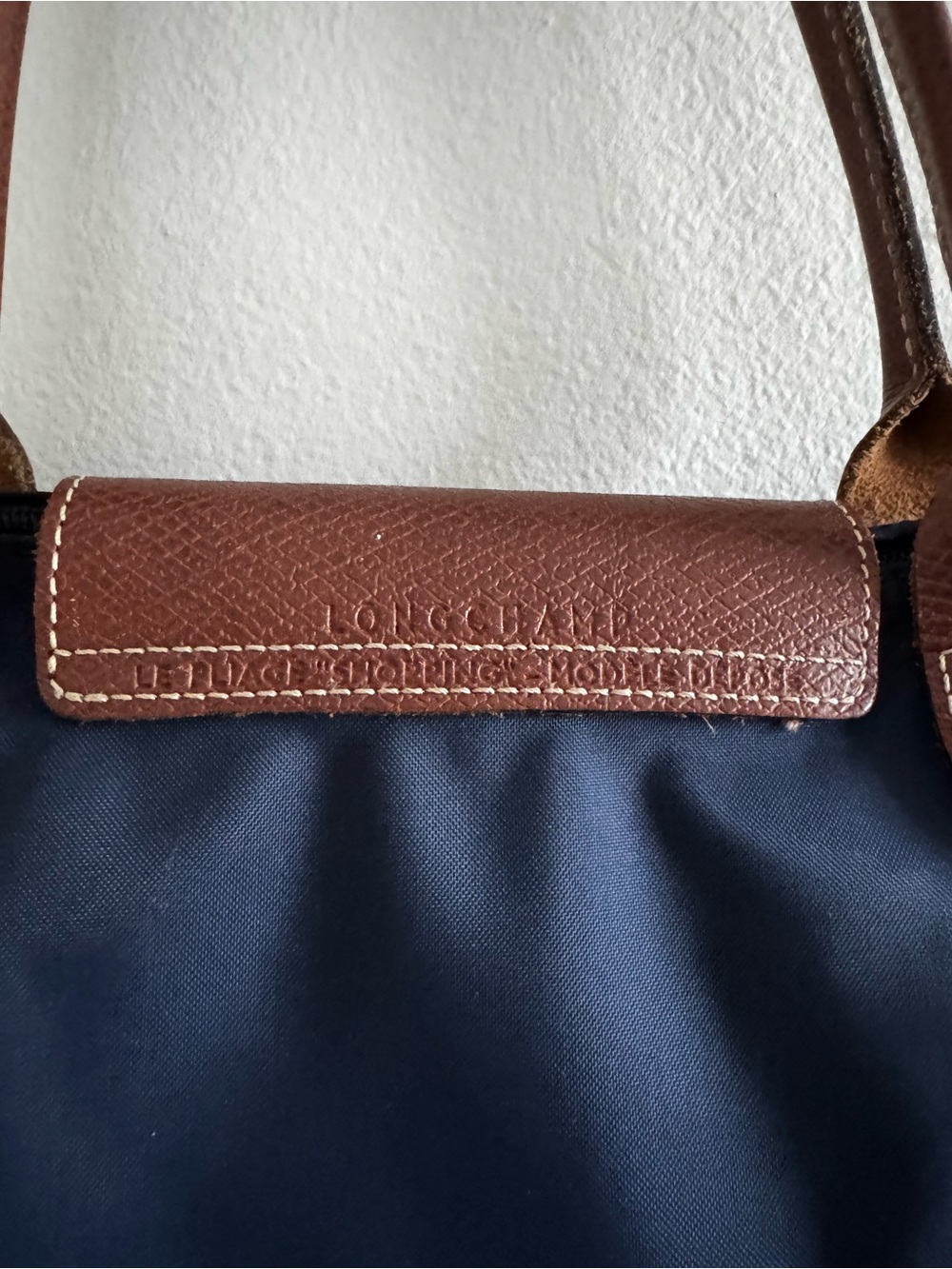 Longchamp Le Pliage Shopping Modele Depose Navy Blue Tote Bag - Picture 7 of 10